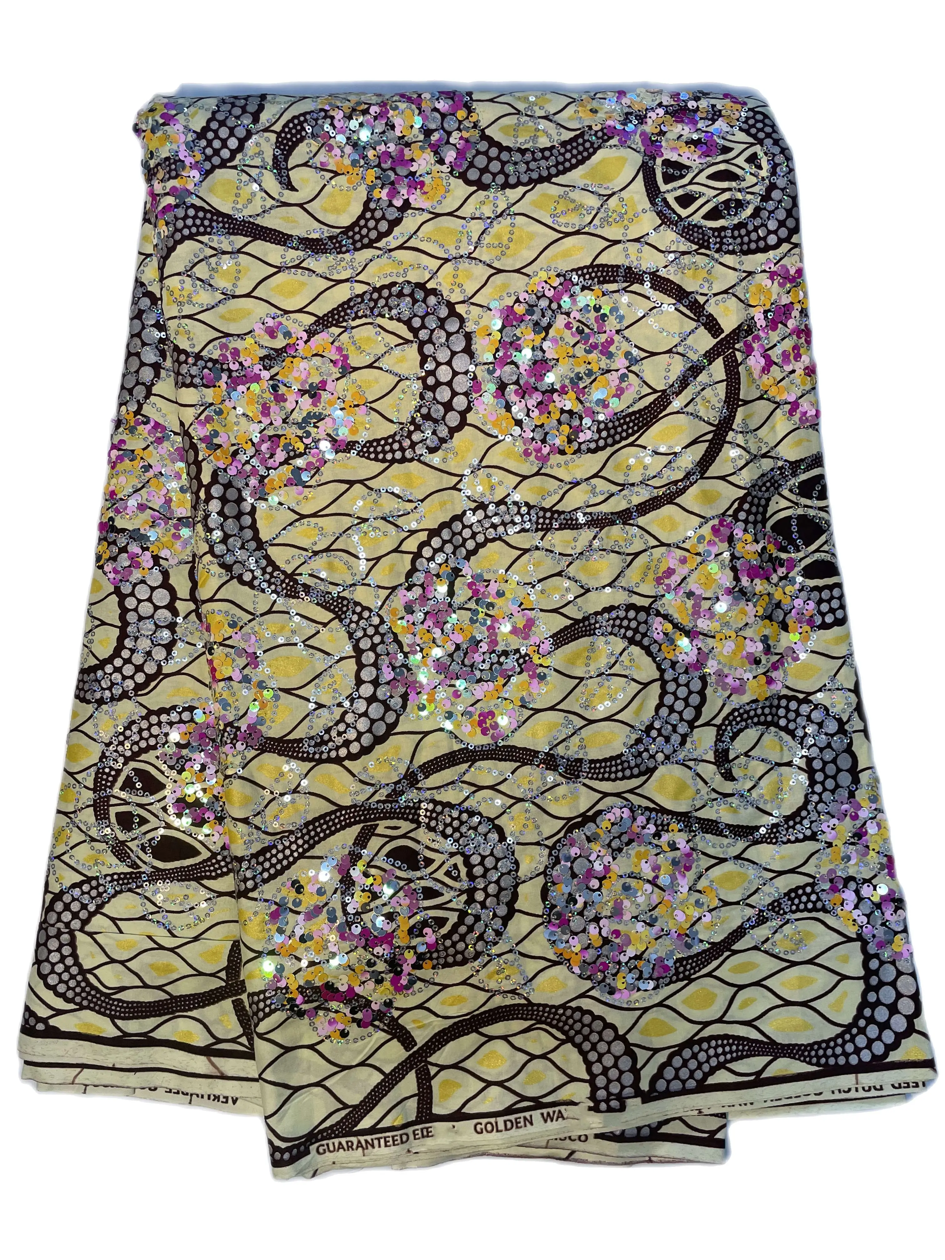 

100% настоящий воск Анкара африканская ткань с принтом блесток By The Meter настоящий Soft99 нигерийская красящая Ткань для шитья