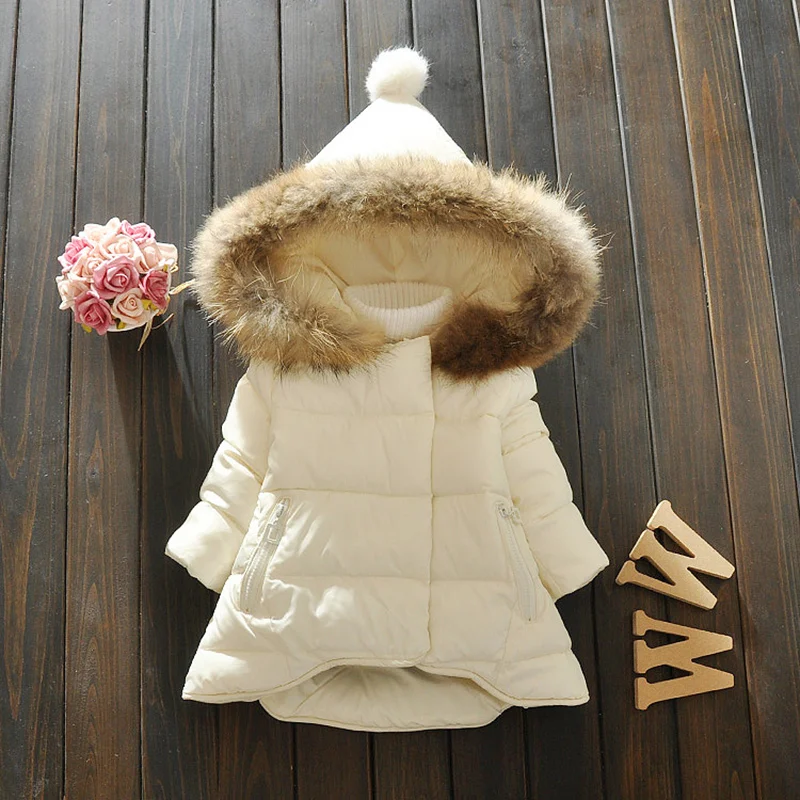 Теплая зимняя куртка для девочек модная длинная Детская с капюшоном верхняя