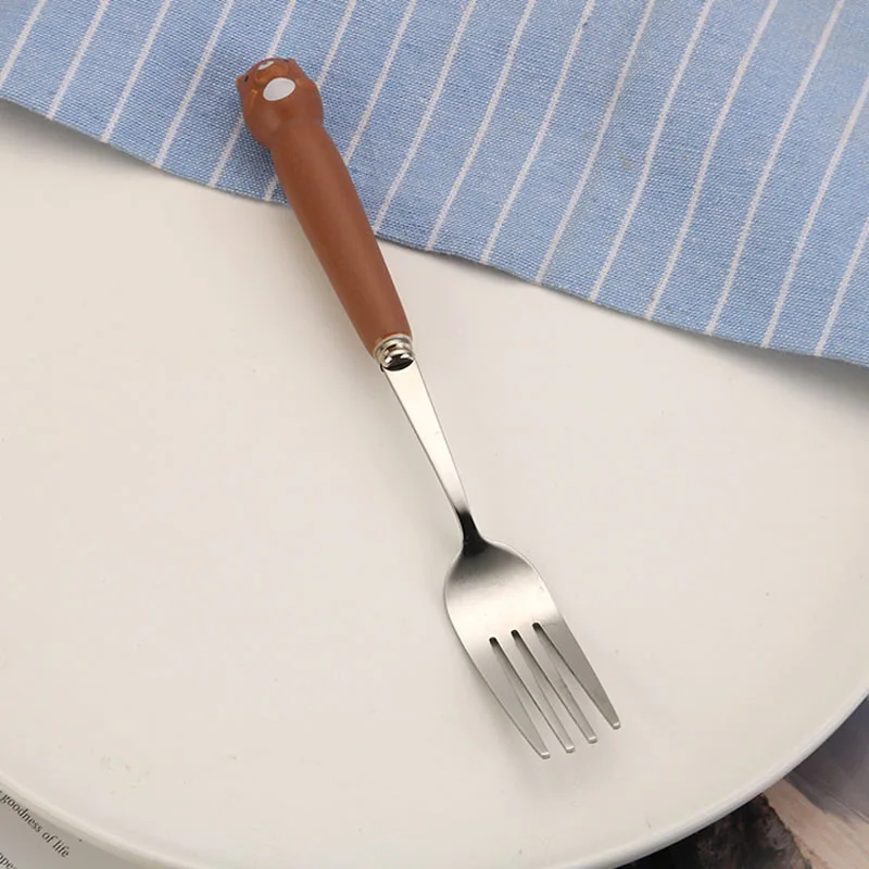 

Baby Gadgets Tableware Set Children Utensil Stainless Steel Toddler Dinnerware Cutlery Cartoon Infant Food Feeding Spoon Fork