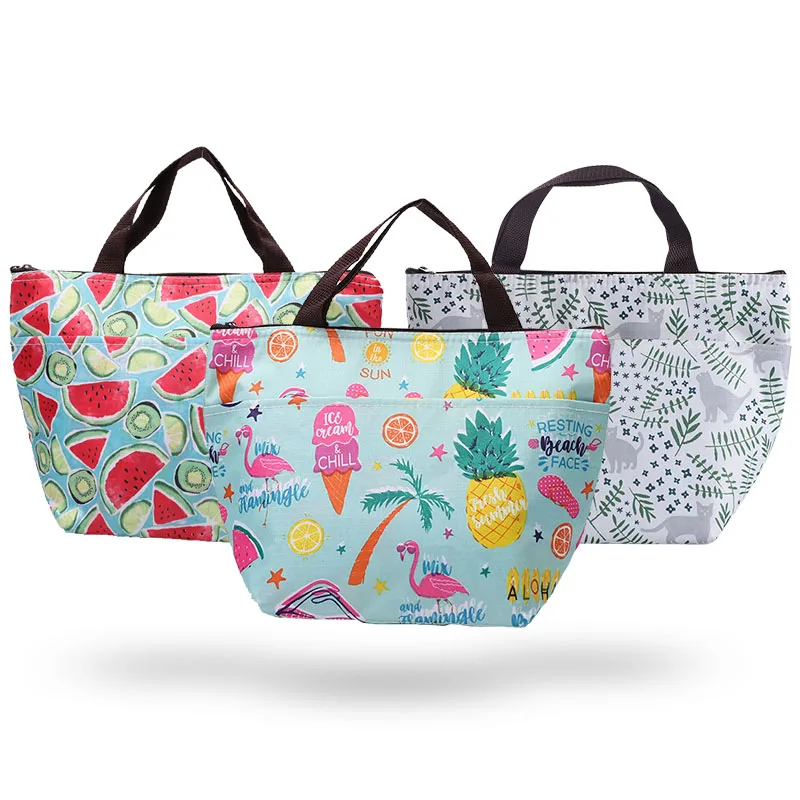 

Портативная изолированная сумка для обеда для детей и женщин, водонепроницаемая уличная сумка для пикника с мультяшным принтом, для хранен...