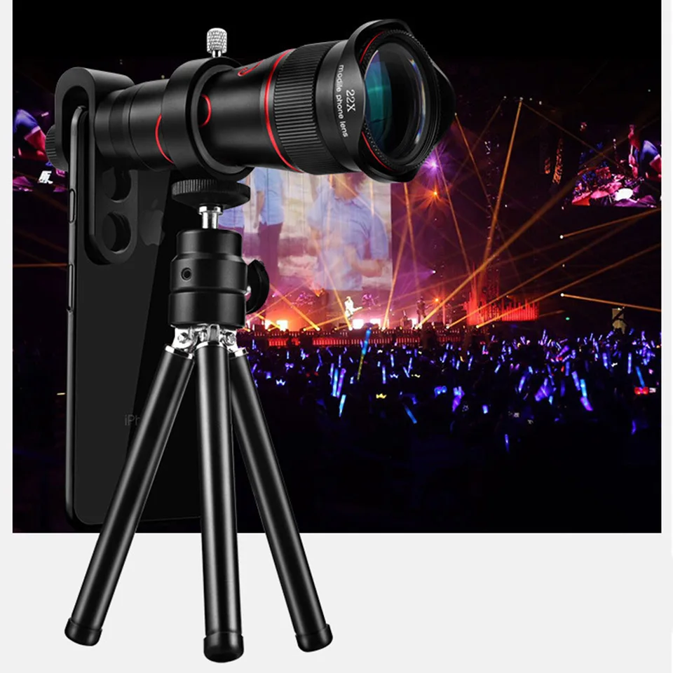 

HD Mobile Phone Telescope 4K 22x Zoom Telephoto Lens Whit Bracket External Smartphone Camera Lenses For IPhone Sumsung huawei