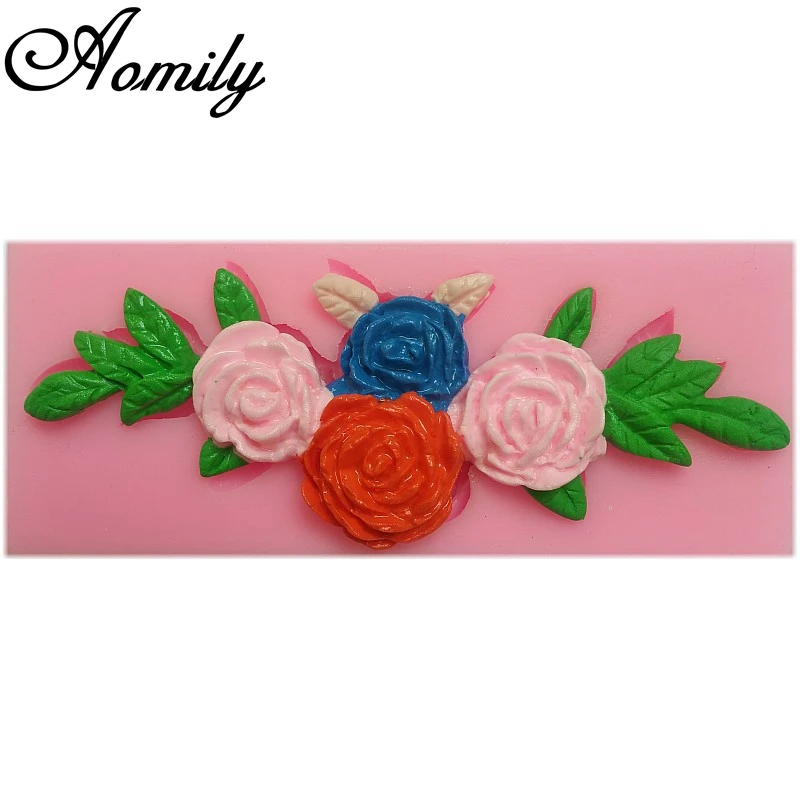 

Кружевная Роза Aomily, 3D Кремниевая плитка для выпечки, инструменты для выпечки