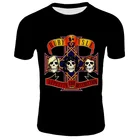 Для мужчин летняя черная футболка группа уличная одежда Для мужчин 3D печатных футболка Пистолеты футболка розы Shirt2021 новая одежда Пистолеты и футболки с принтом Guns N Roses