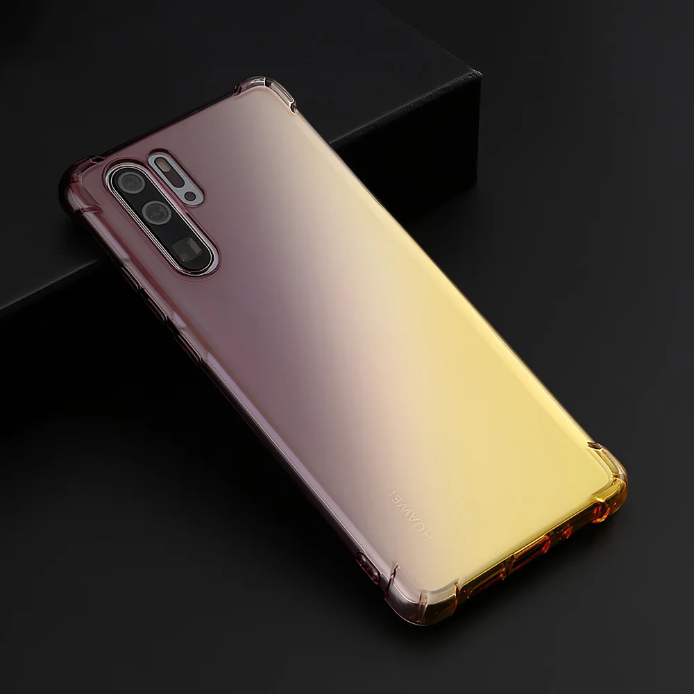 Ультратонкий Прозрачный чехол с градиентом для телефона Huawei P30 P20 Mate 10 20 Pro Lite 20X Honor