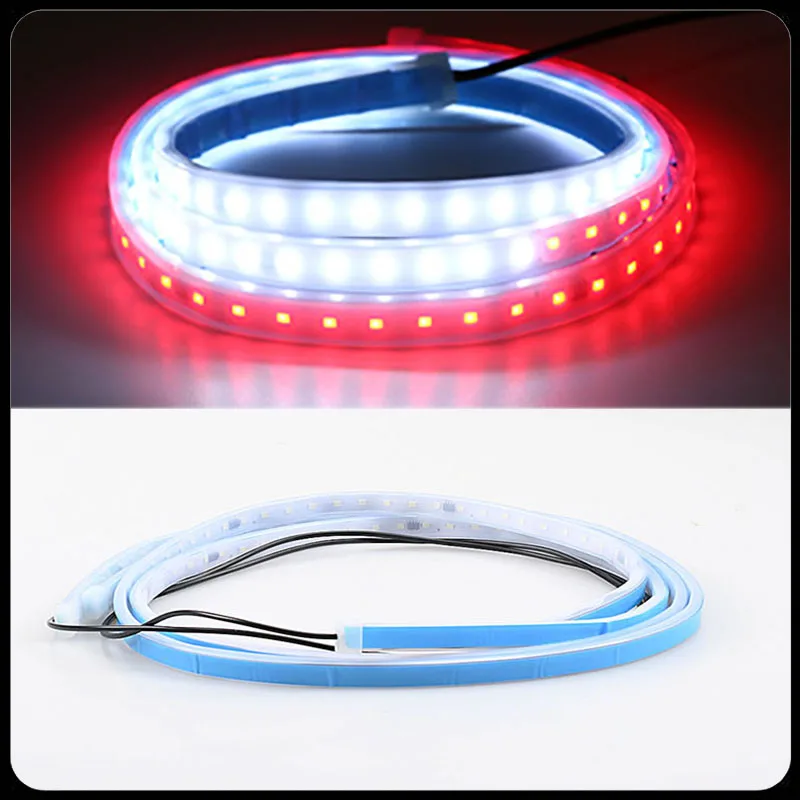 

FCCEMC 1.2m LED Car Door Welcome Lights Flexible Door Opening Warning Strip Light Auto Decorative Strobe Safety Side Light 12V