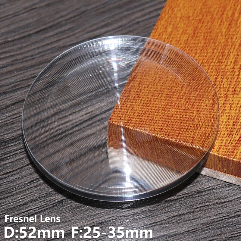 

Fresnel lens D52mm F25mm sample 2 focal lengths for led light Stage lights Flashlight Spotlight 3X magnification Customizable