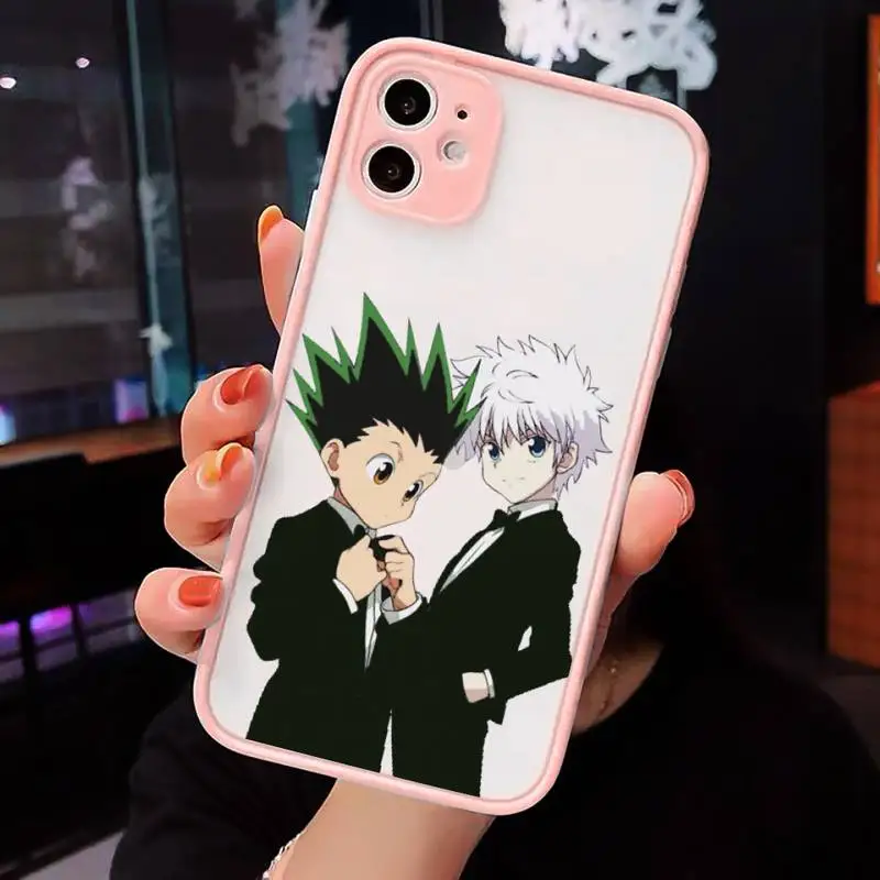 

Hunter X hunter Phone Case Pink matte transparent For iPhone 7 8 x xs xr 11 12 pro plus max mini Clear Funda