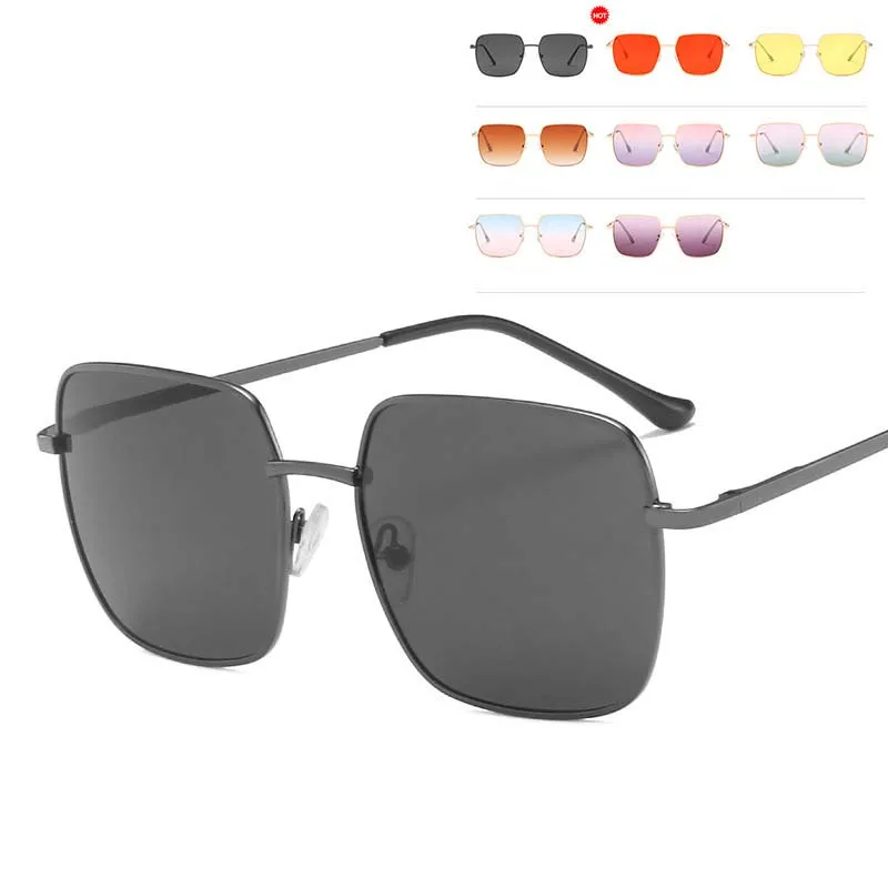 Модные квадратные солнцезащитные очки для мальчиков и девочек в металлической