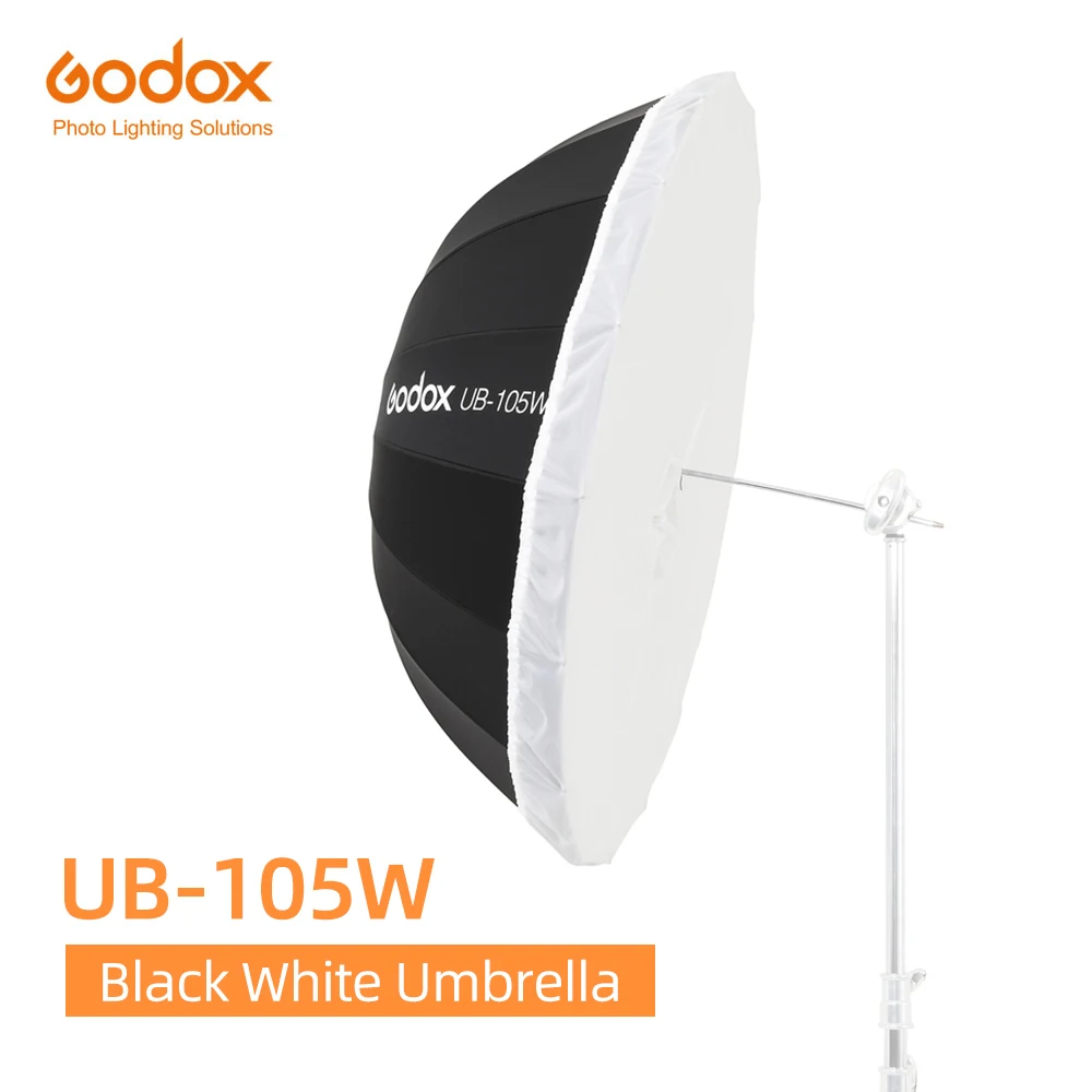 Godox UB 105W 41 дюймов 105 см параболический черный белый светоотражающий Зонт