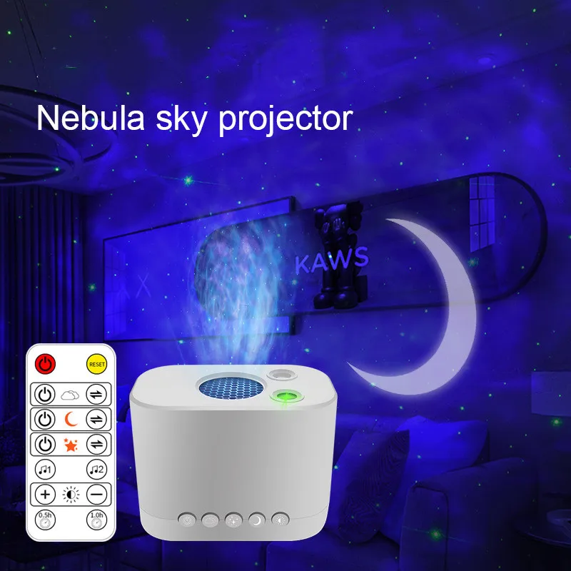 

Nebula Starry Sky Projection Lamp USB Remote Control Moon Bedroom Bedside Atmosphere Table Lamp Colorful LED Rhythm Night Light