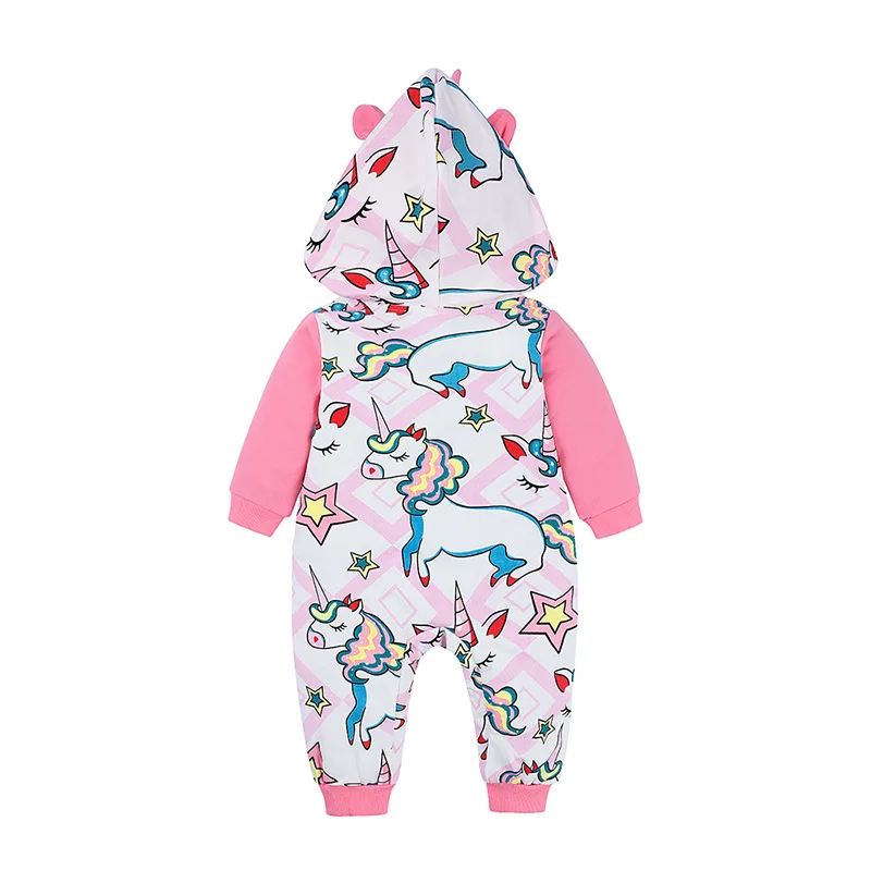 

Ins Hot Sale!newborn Baby Dinosaur Rompers Cartoon Unicorn Clothes For Girls Hoodie Autumn Winter Long Sleeve Jumpsuit Pajamas
