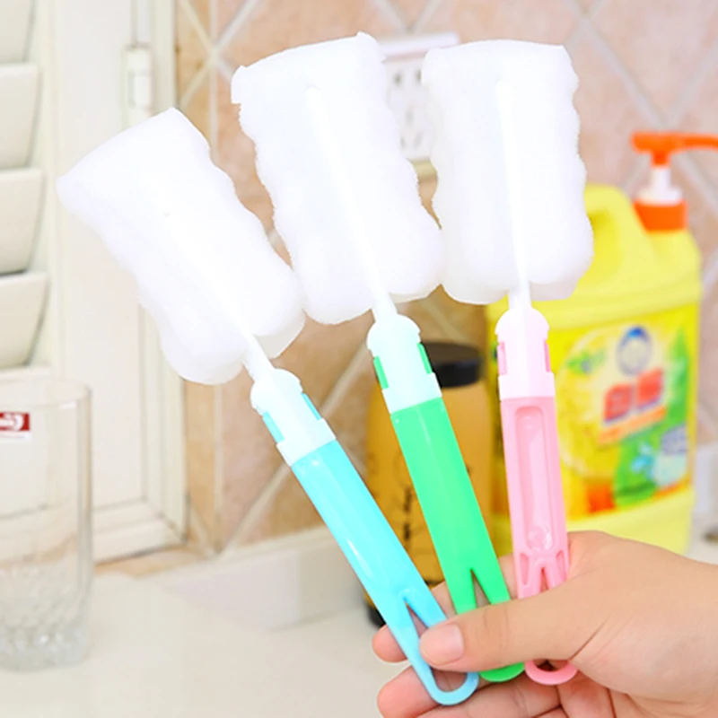 

practical Long Handle Soft Sponge Brush Water Bottle Glass Cup Washing Cleaner Tool Cleaning Brushes Accessories wholesale