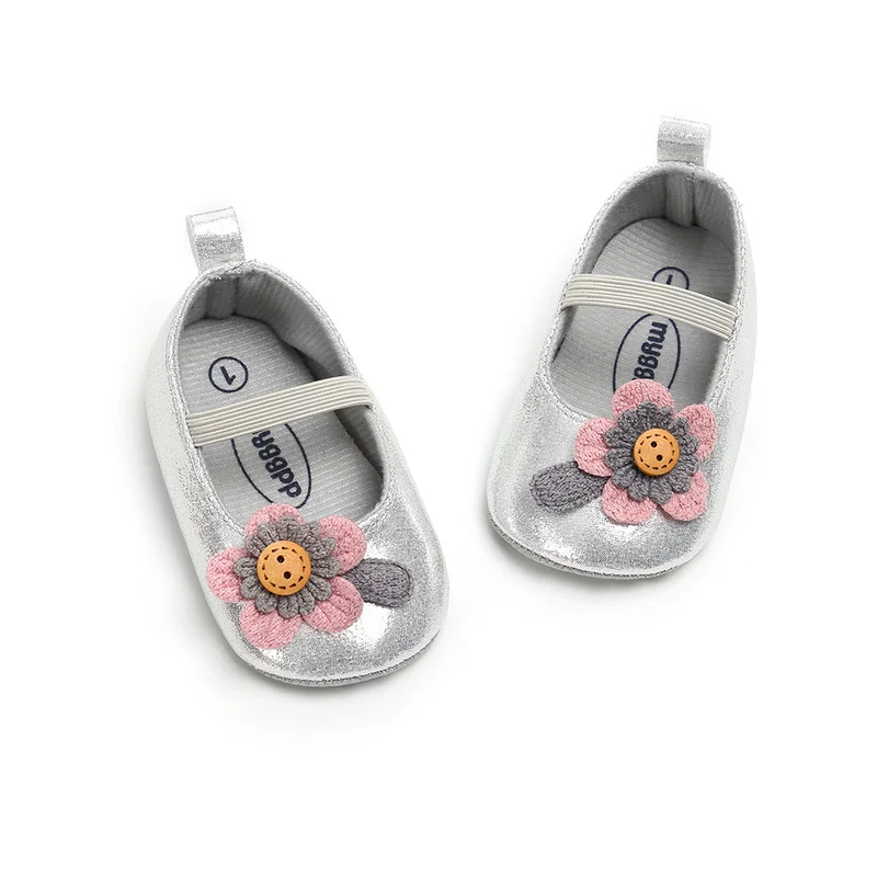 Летняя детская обувь для девочек Блестящие туфли из искусственной кожи с мягкой