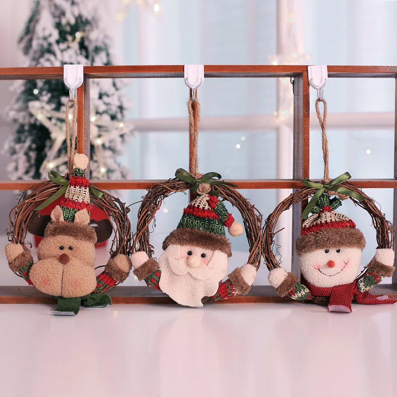 Рождественское украшение кольцо в виде тростника со снеговиком гирлянда на окно