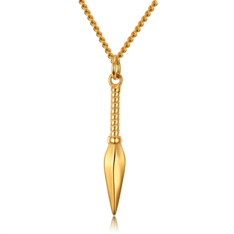 

Hiphop Retro necklaces hip men's spearhead pendant titanium steel stainless steel necklaces spear necklaces punk jewelry gift