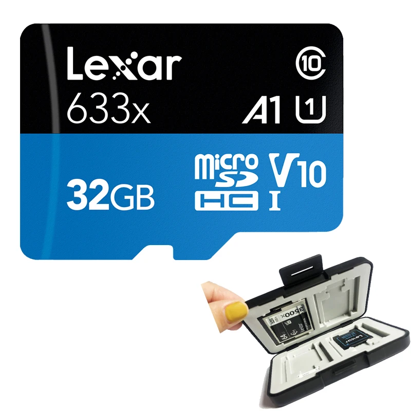 32GB-EZ CASE Lexar 512 ГБ 128 ГБ 256 ГБ 64 ГБ 32 ГБ высокая скорость 633x microSDHC SDXC UHS-I до 95 МБ/с./с чтение, 45 МБ/с./с Запись карта чехол - Емкость: 32GB-EZ CASE