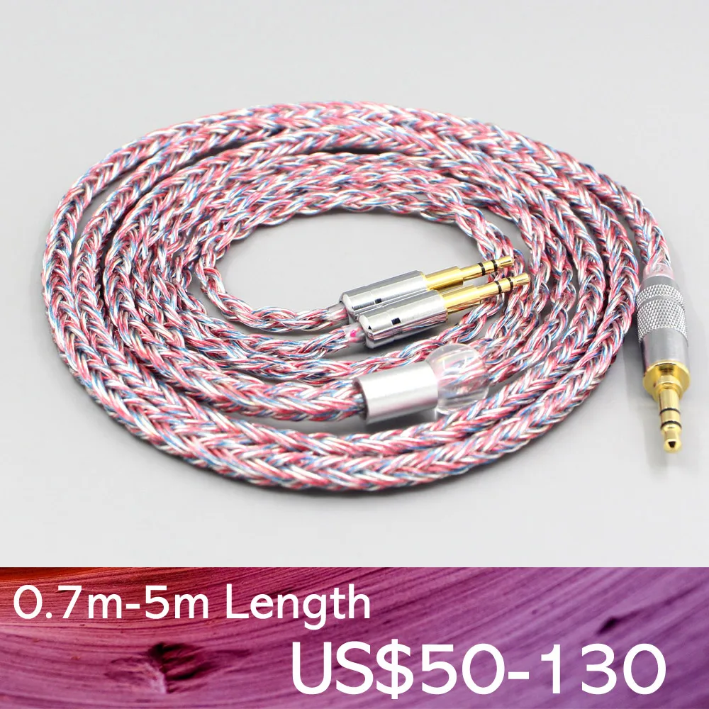 

LN007587 16 Core Silver OCC OFC Mixed Braided Cable For Hifiman HE560 HE-350 HE1000 V2 XiaoMi Headphone 2.5mm pin
