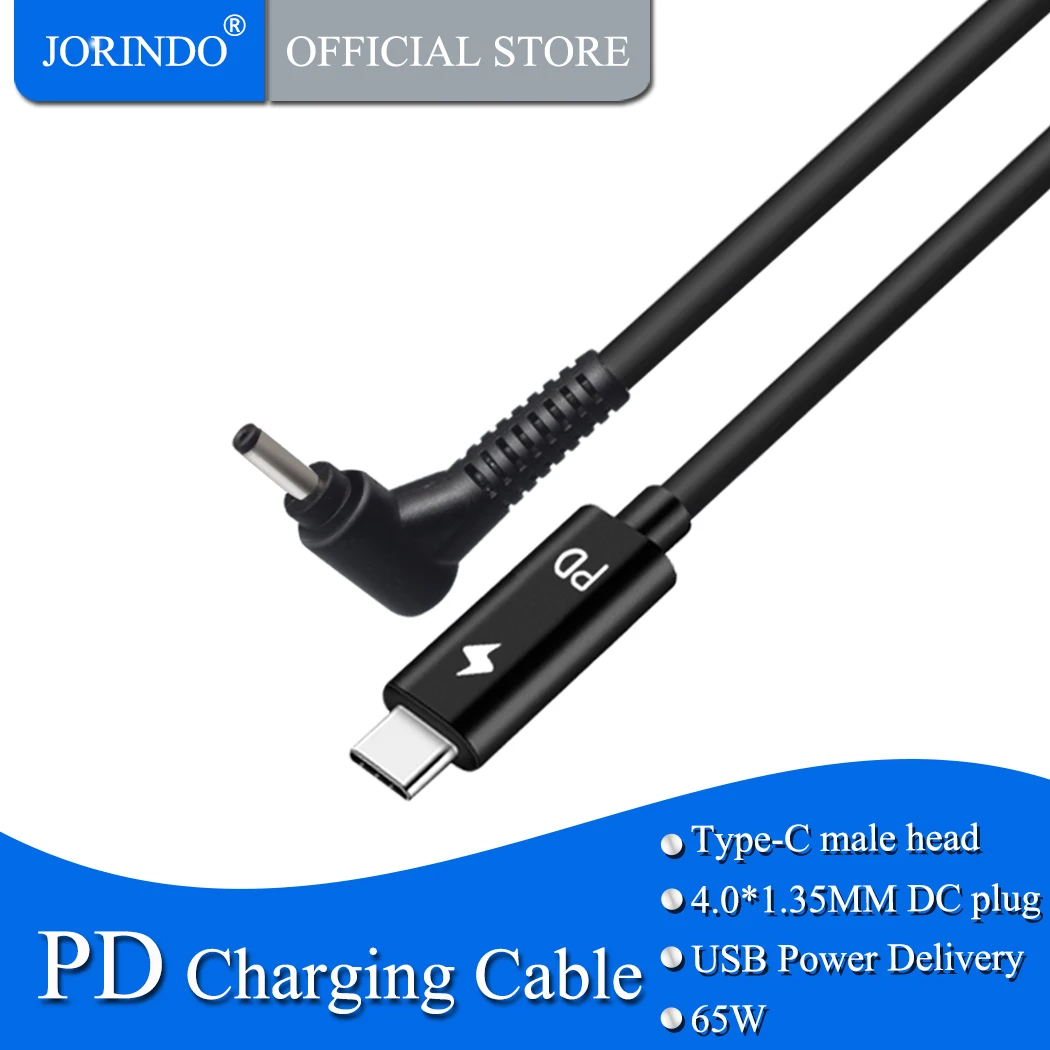 JORINDO 1.5м 4.9ft тип c до 4 0*1 35 мм ноутбук PD кабель для зарядки USB C штекер 40135 pulg зарядный