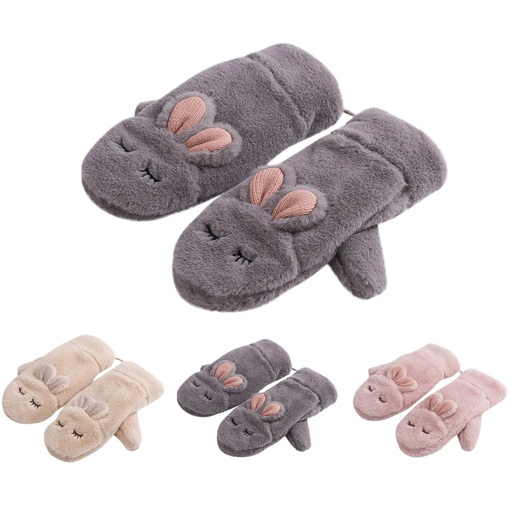 Перчатки Рождественский подарок теплые зимние перчатки из кролика модные