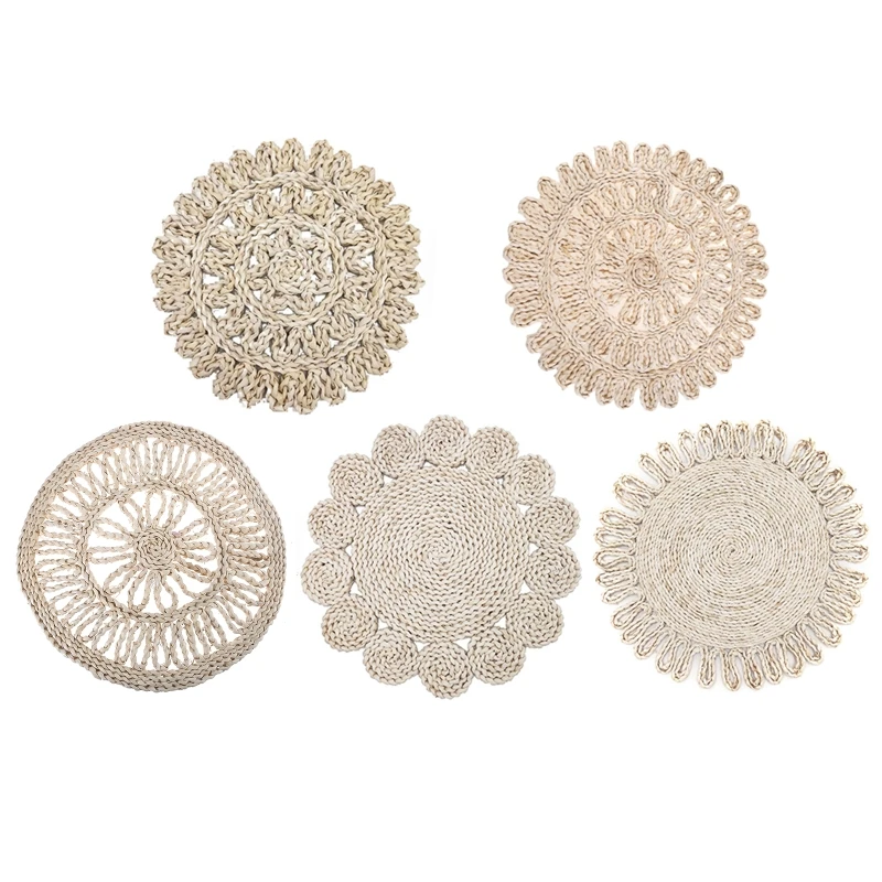 Натуральные плетеные соломенные коврики полые для праздника Рождества кухонные