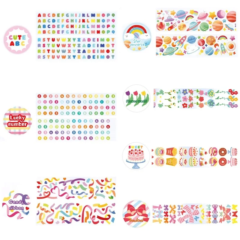 

Colorful Fructose Series Ins Style Creative Cute Laser PET Single Washi Tape Decor Hand Account DIY Material