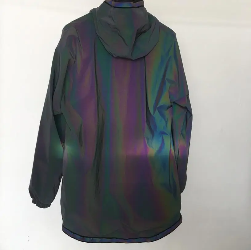 Reflective Trench Coat Men Brand Hip Hop Dance Fluorescent Mens Jackets and Coats Harajuku Windbreaker Cloak Jaqueta Masculino