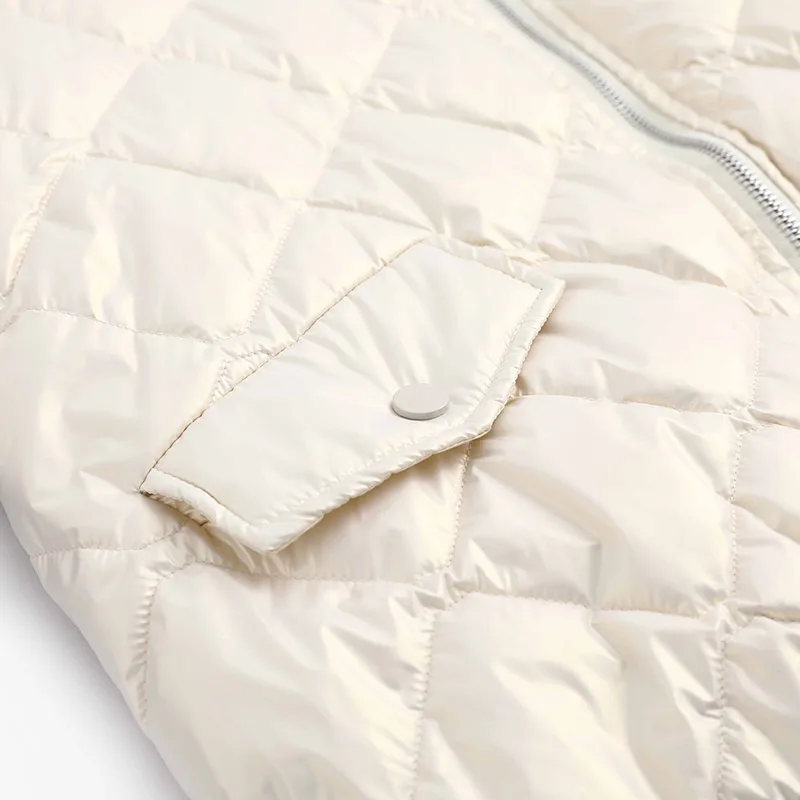 

Winter Short Down Jacket Women Korean Sequins Splicing Stand-Up Collar Long Sleeve Cotton-Padded Coat Loose Ladies Outwear H888