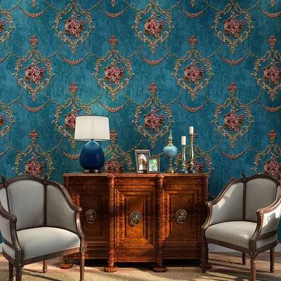 7191-6 Floral Классический американский Стиль 3D цветочные обои Home Decor для Гостиная Спальня стен полосы обои AB версия papel tapiz - Цвет: 7191-6 Floral