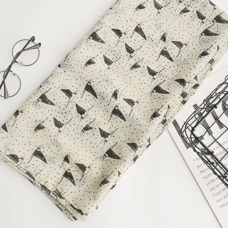 Japanese Point Flying Swallow Printed Cotton and Linen Scarf Travel Sunscreen Shawl Korean Edition Fashion SilK |