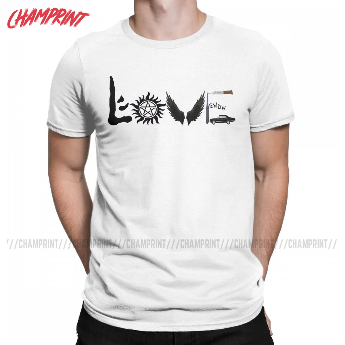 Любовь Сверхъестественное винчестер футболки для мужчин фан арта в винтажном