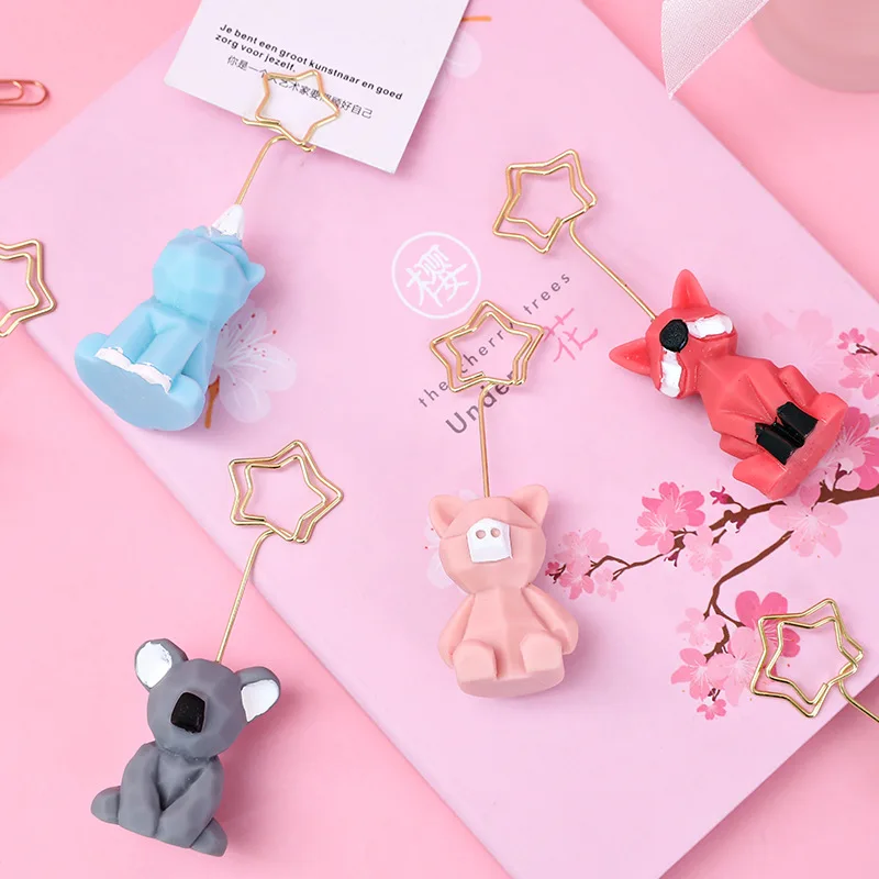 

Cute cartoon message note folder creative office desktop decoration ornament colored business card holder photo clip holder new