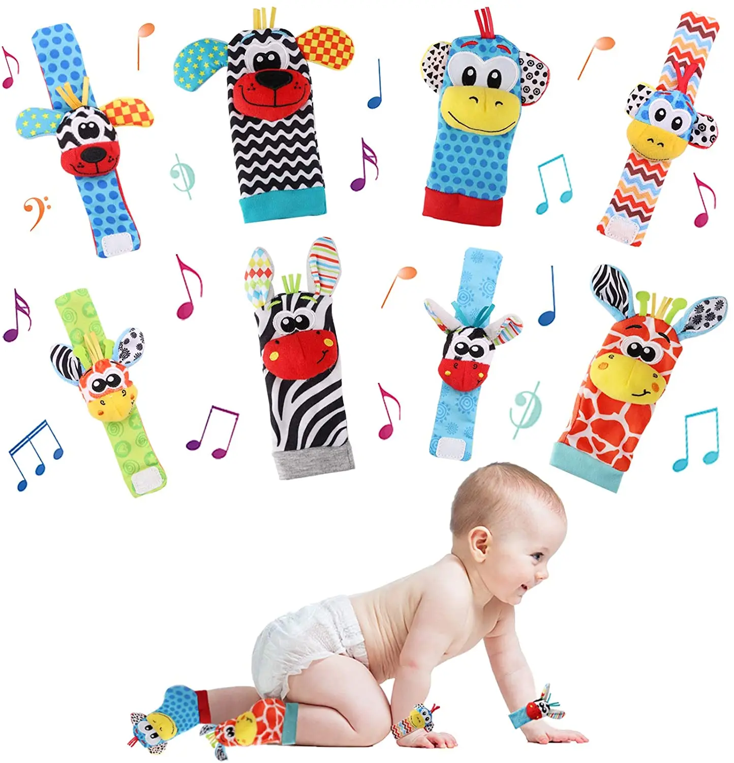 Погремушки на запястье для детей 0-12 месяцев |