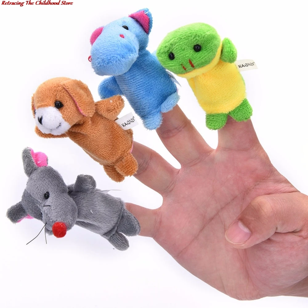 

10pcs/set Cartoon Animal Finger Puppet Baby Plush Toys for Children Favor Gift Family Dolls Kids Finger Toy