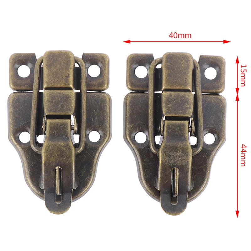 

2pcs Jewelry Chest Box Antique Metal Buckle Suitcase Case Toggle Lock Hasp Latch