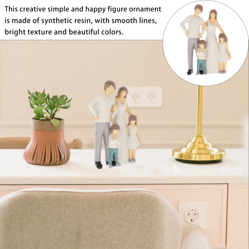 

Creative Family Statue Decor Resin Figure Ornament Chic Desktop Adornment