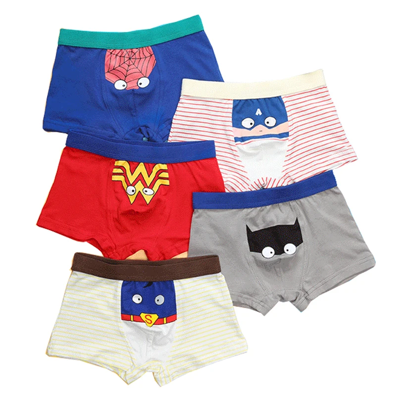 Детское нижнее белье мужские шорты из 5 предметов с плоскими углами хлопковые