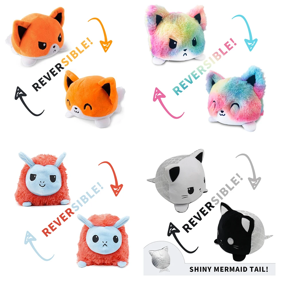 15 см милый кот Альпака плюшевая кукла двухсторонняя мягкая игрушка Мягкая