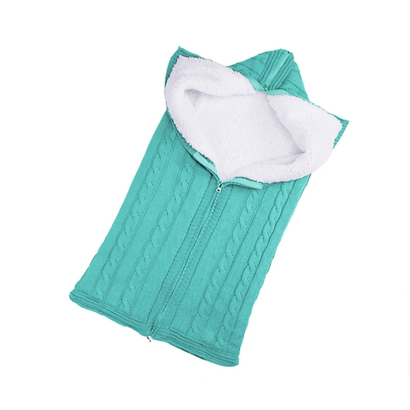 

2021 New Unisex Newborn Baby Knitted Zipper Blanket Swaddle Wrap Sleeping Bag Sleepsack