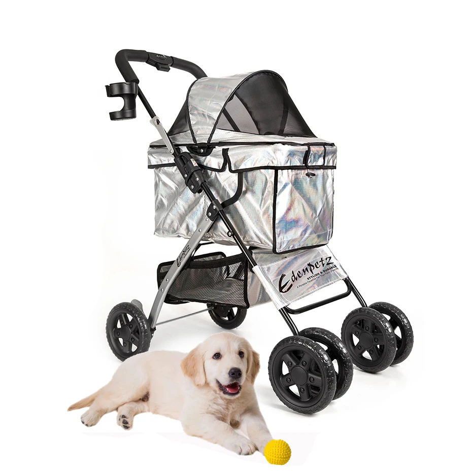

Free Ship RU ES FR Fashion Foldable Dog Stroller Outdoor Travel Gear Pet Carrier Big Wheel 13KG Pet Cat Cart