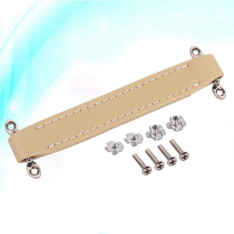 

Vintage Style Guitar AMP Amplifier Leather Handle Amp Handle Strap for Fender Guitar Speaker Amplifier (Beige)