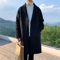 mens long coat fashion korean academic style retro multifunctional windbreaker casual warm coat oversized 2021 spring coat