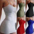2021 новые пикантные однотонные платье Для женщин Спагетти ремень платья Женская одежда Высокая Талия узкое платье для клуба