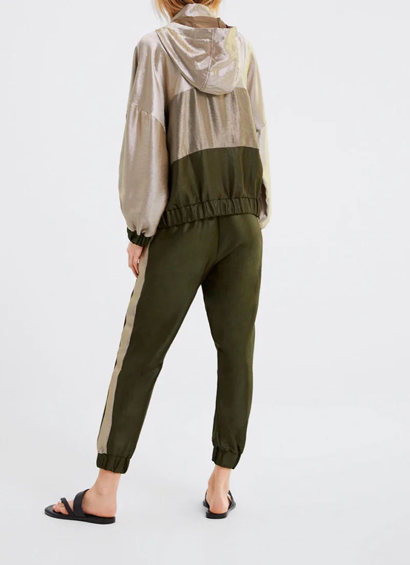 Женский винтажный спортивный костюм контрастного цвета бейсбольная куртка