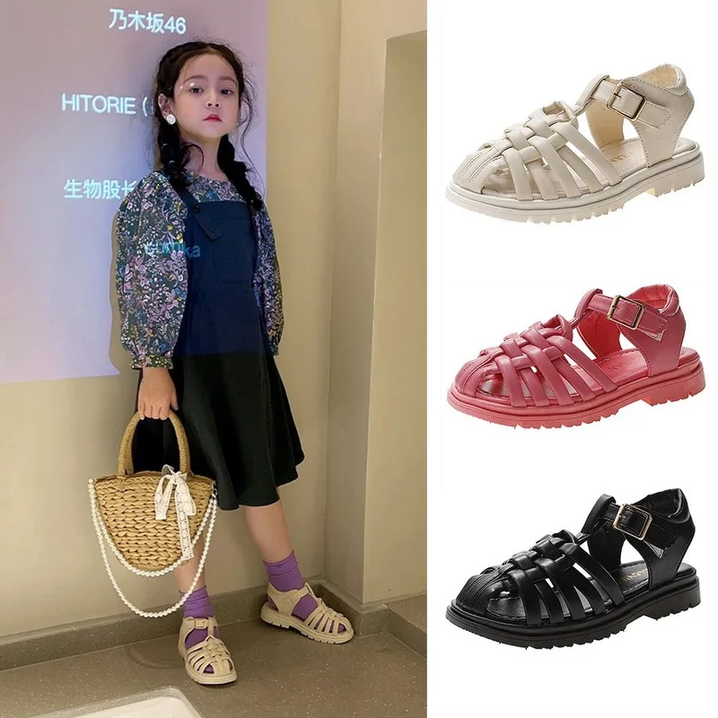 

2021S ummer Casual Roman Sandals Children Sandals Baby Girls Toddler Soft Non-slip Princess Shoes Kids Candy Jelly Beach Shoes