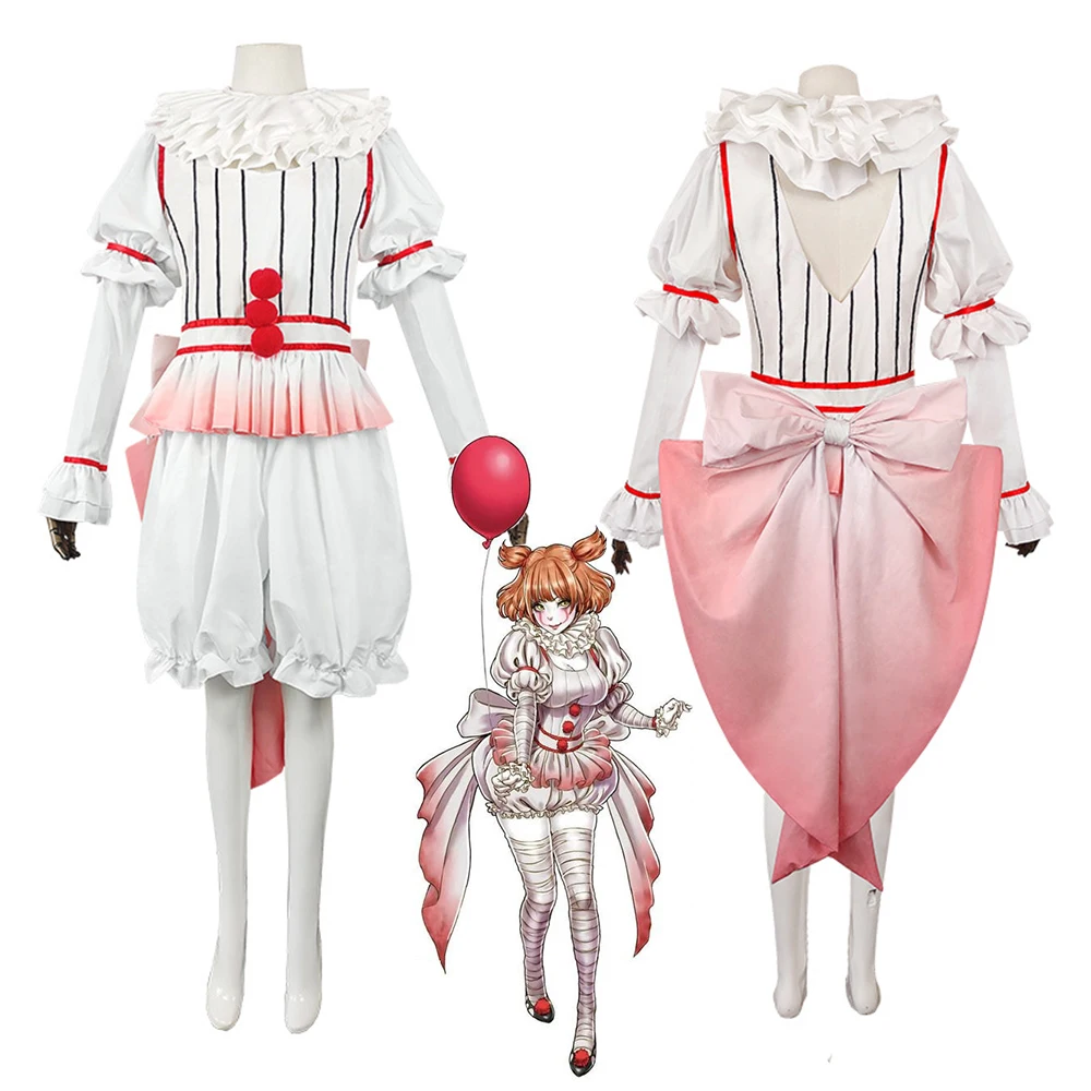 Reneecho It Pennywise Costume Women Halloween Costume For Adult Clown Horror Cosplay Female