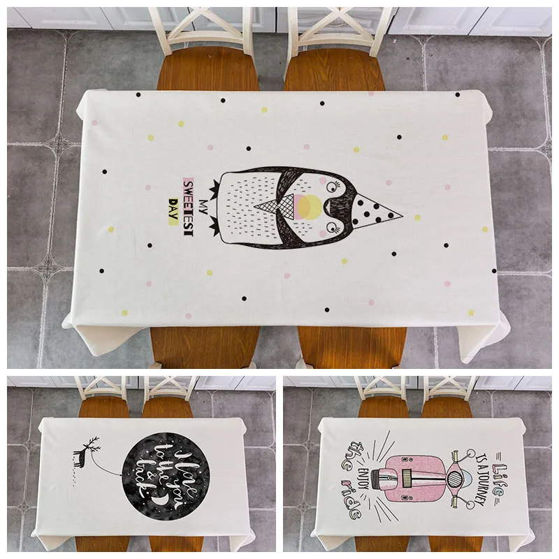 Новинка Рождественская Водонепроницаемая скатерть из хлопка и льна с