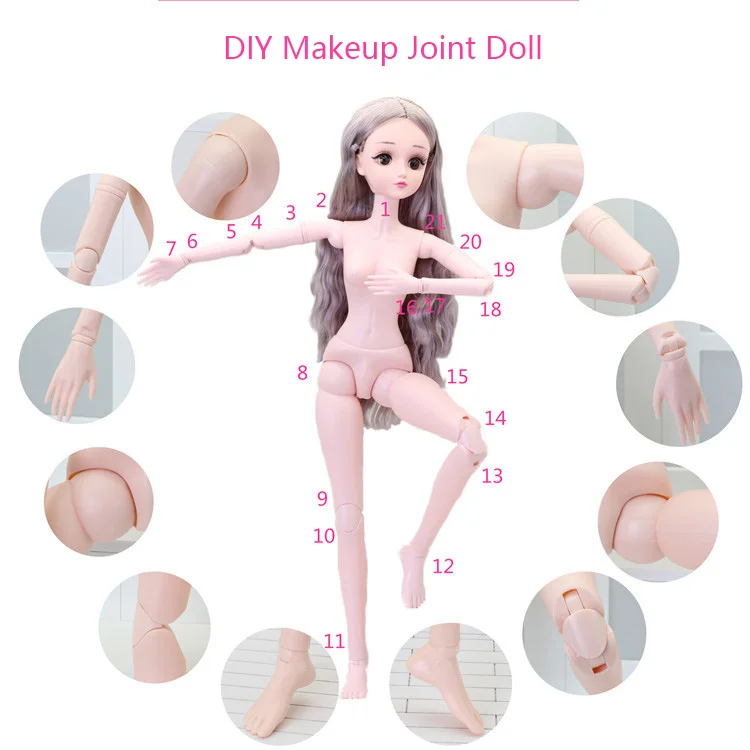 60 см Bjd шарнирные куклы 1/3 Кукла Макияж игрушка bjd sd голая кукла подвижный DIY