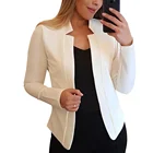 Женский Тонкий Блейзер с длинным рукавом, однотонный офисный пиджак, Модный женский базовый пиджак, осень 2022