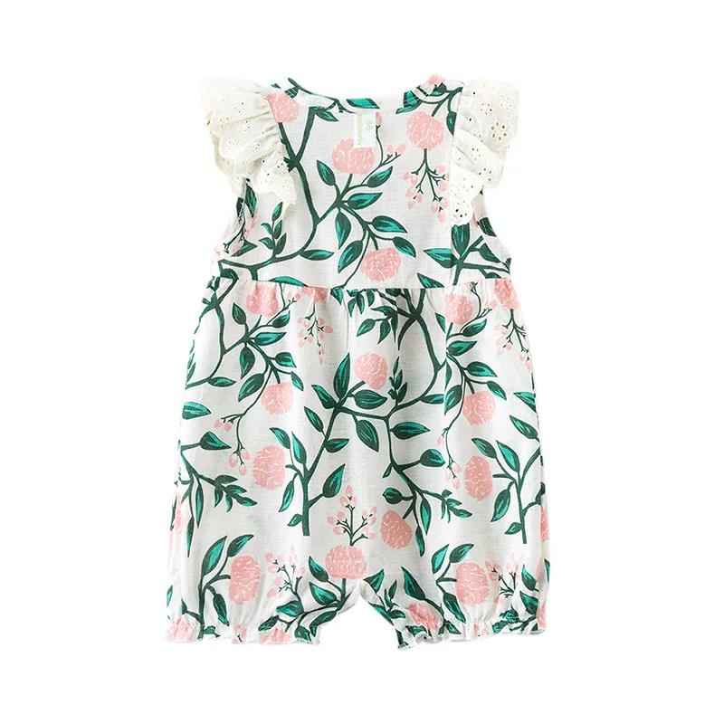 2019 Fashion Cute Toddler Kids Baby Girl Floral Ruffle Romper Flower Print Summer Bowknot Jumpsuit Newborn Clothes | Детская одежда и