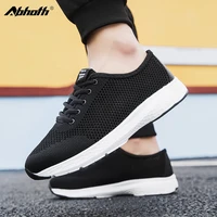 abhoth men sneakers summer lace up soft mesh breathable light non slip outdoor walking running shoes black zapatillas hombre